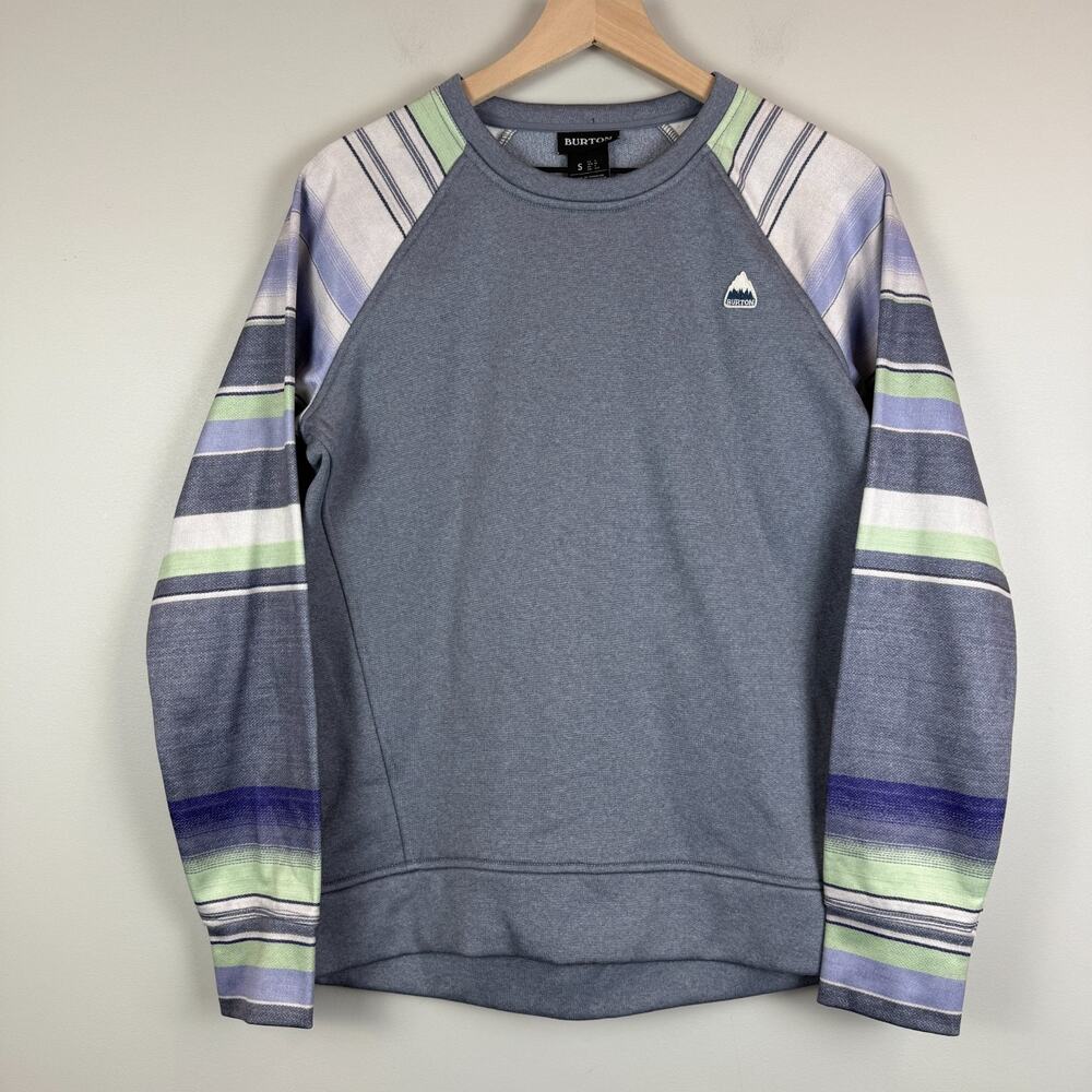 Burton Sweatshirt‎ Women's Small Grey Oak Crew Neck Pullover Thumb Hole Sporty